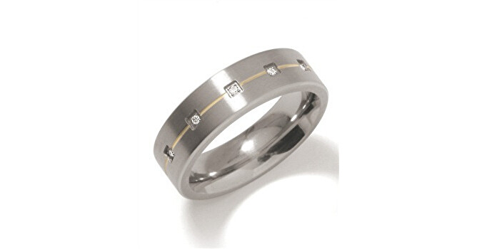 Boccia Titanium Snubní titanový prsten s diamanty 0101-19 50 mm