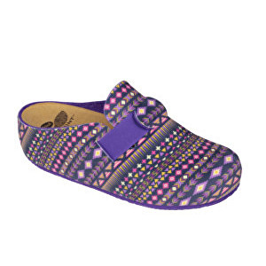 Scholl Dámské pantofle Lareth Bioprint Purple/Multi F272821280 37