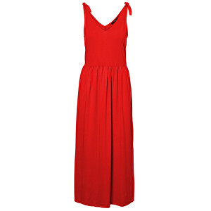 Vero Moda Dámské šaty Rebecca Sl Knot 7/8 Dress Ga Jrs Pl Fiery Red XS