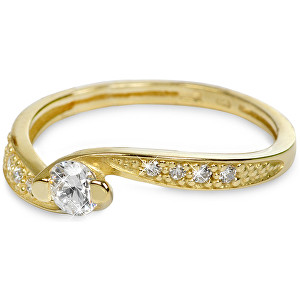 Brilio Zlatý prsten s krystaly 229 001 00458 53 mm