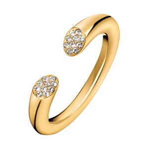 Calvin Klein Otevřený pozlacený prsten s krystaly Brilliant KJ8YJR140100 55 mm