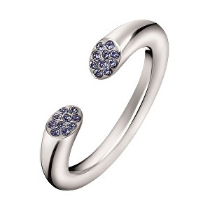 Calvin Klein Otevřený ocelový prsten s krystaly Brilliant KJ8YMR0402 52 mm