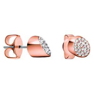 Calvin Klein Růžově pozlacené náušnice s krystaly Brilliant KJ8YPE140100