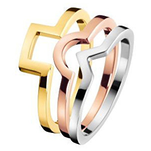 Calvin Klein Tricolor prsten 3 v 1 Wonder KJ4VDR3001 50 mm