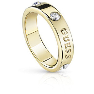 Guess Módní pozlacený prsten s krystaly Hoops UBR84029 52 mm