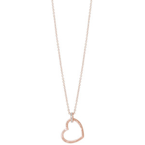 Guess Růžově pozlacený srdíčkový náhrdelník UBN82061