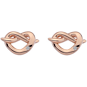 Hot Diamonds Stříbrné náušnice Hot Diamonds Infinity Heart Rose Gold DE451