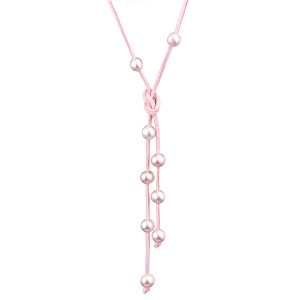 JwL Luxury Pearls Dlouhý kožený náhrdelník 3v1 s pravými perlami JL0496