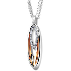 Modesi Elegantní bicolor náhrdelník ze stříbra M45001 (řetízek, přívěsek)
