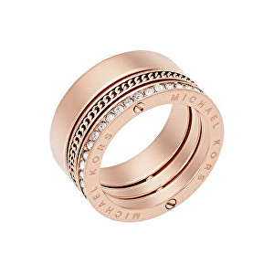 Michael Kors Pozlacený ocelový prsten s krystaly MKJ5838791 59 mm