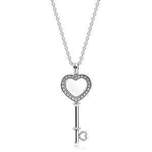 Pandora Stříbrný náhrdelník Klíč k srdci 396581CZ-80 (řetízek, přívěsek)