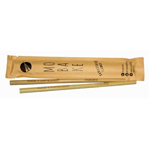 Mobake Sada bambusových brček v papírovém sáčku (2 ks)