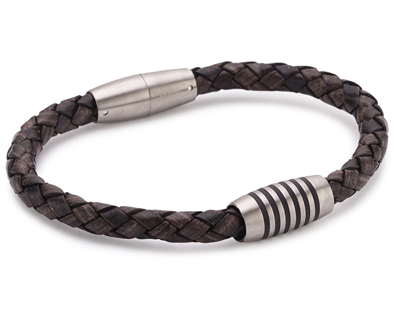 Boccia Titanium Kožený propletený náramek 0347-0421