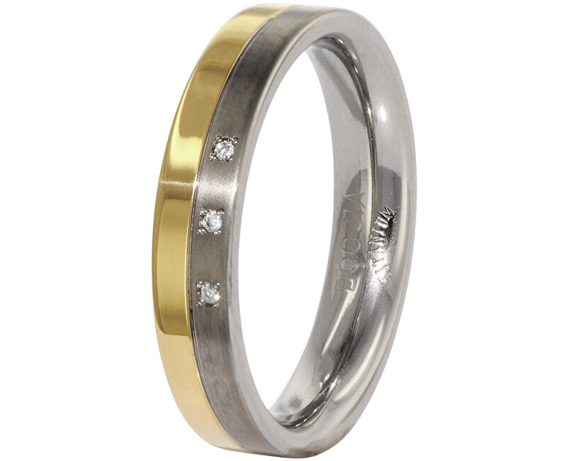 Boccia Titanium Snubní titanový prsten s diamanty 0129-04 62 mm