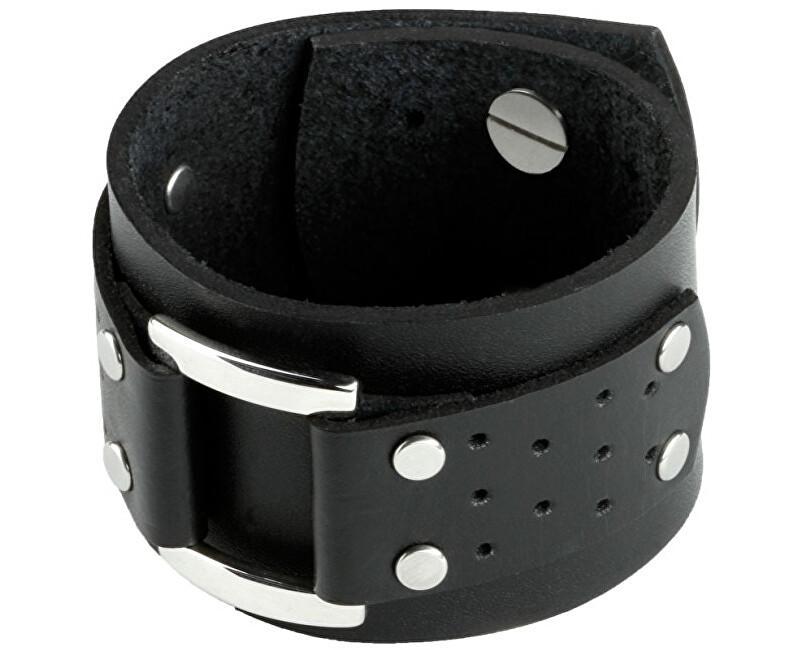 Cow Style Černý kožený náramek Vegas CS03-5019