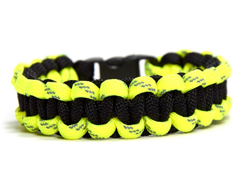 Cordell Paracord náramek Solomon Černá s reflexní žlutou M ( 18 - 19 cm )