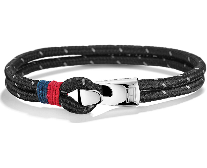 Tommy Hilfiger Černý dvojitý náramek TH2700757