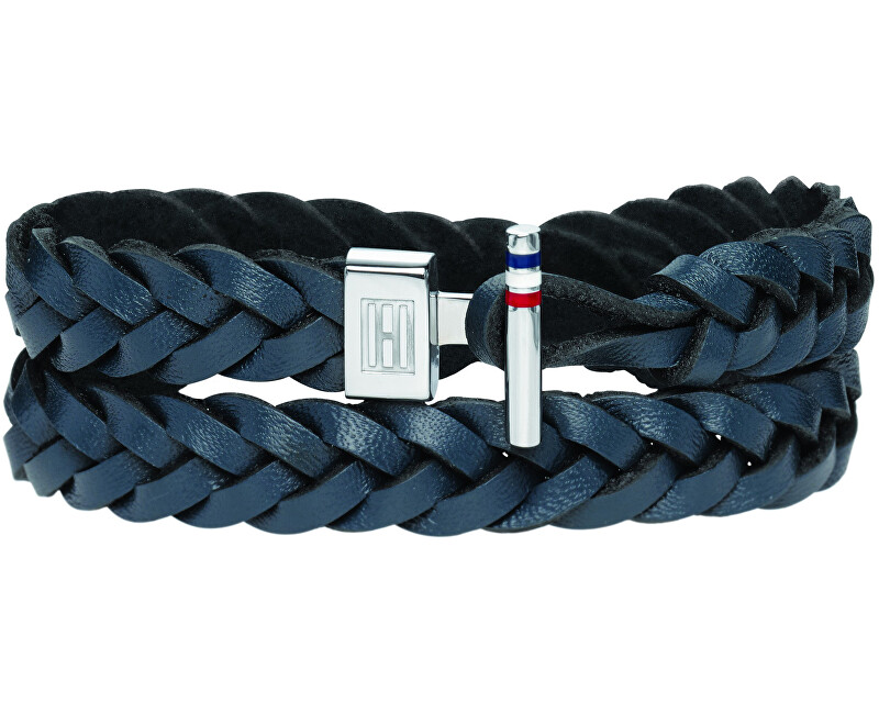 Tommy Hilfiger Modrý kožený náramek TH2700533