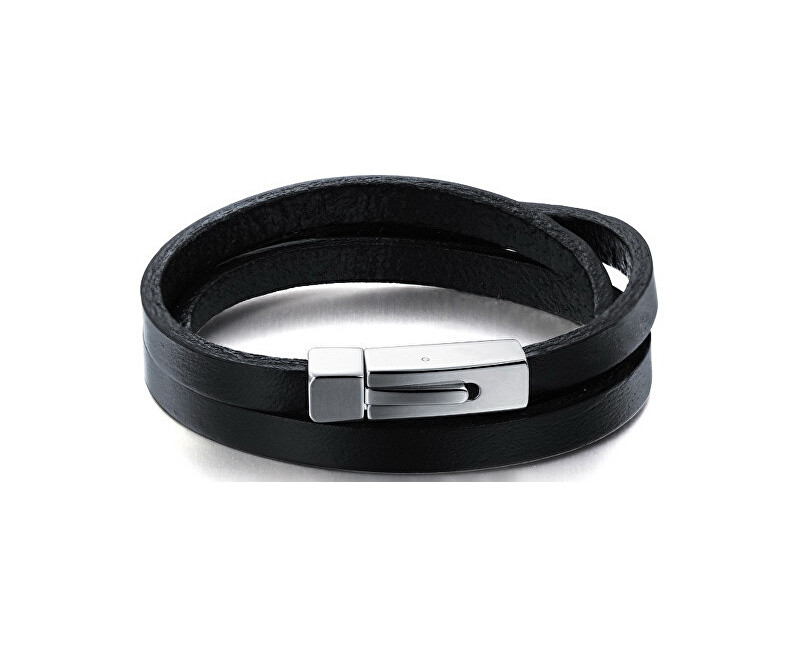 Troli Trojitý hladký kožený náramek Leather
