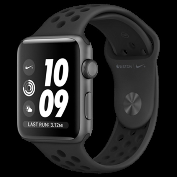 Apple Watch Nike+ 42mm vesmírně šedý hliník s antracitovým/černým Nike sportovním řemínkem