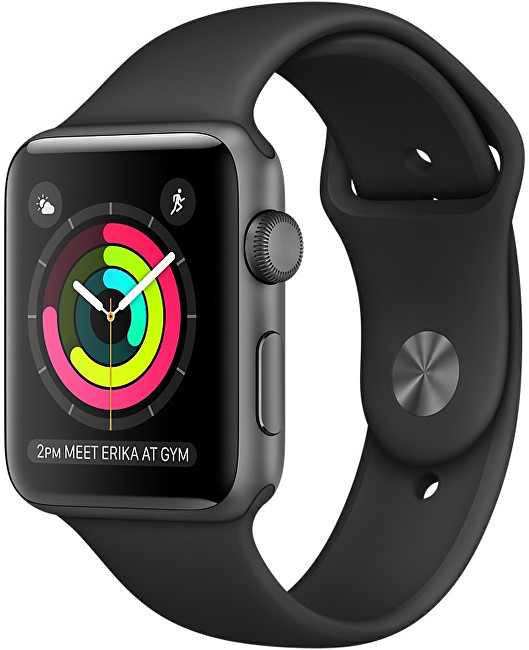 Apple Watch Series 2 38mm vesmírně šedý hliník s černým řemínkem