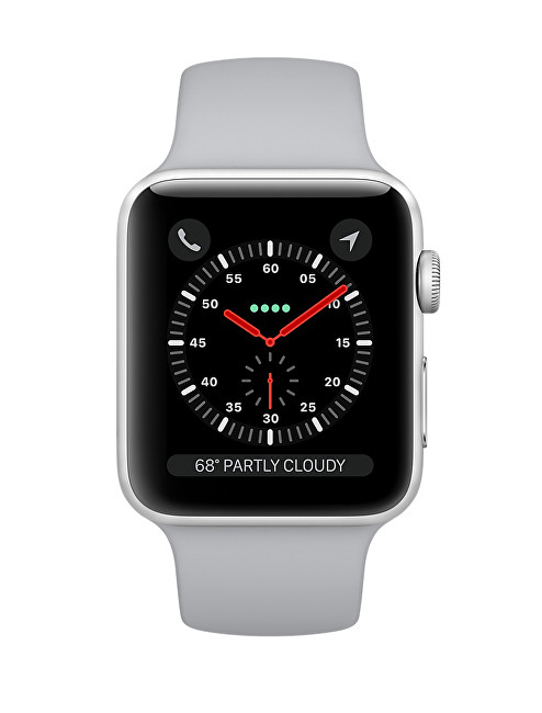 Apple Watch Series 3 38mm stříbrný hliník s mlhově šedým sportovním řemínkem