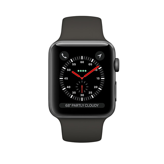 Apple Watch Series 3 38mm vesmírně šedý hliník s šedým sportovním řemínkem