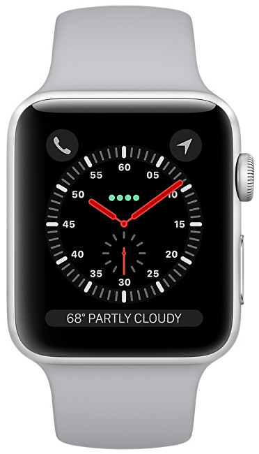 Apple Watch Series 3 42mm stříbrný hliník s mlhově šedým sportovním řemínkem
