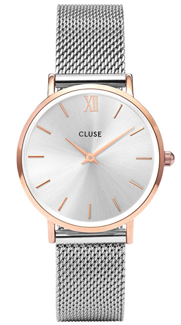Cluse Minuit Mesh Rose Gold/Silver CL30025