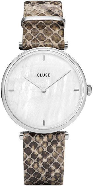 Cluse Triomphe Silver White Pearl/Soft Grey Python CL61009