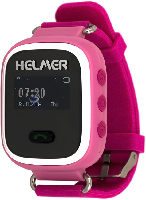 Helmer Chytré hodinky s GPS lokátorem LK 702 růžové + SIM karta GoMobil s kreditem 50 Kč