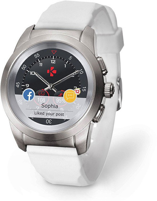 MyKronoz Hybridní hodinky ZeTime Original Silver/White - 44mm