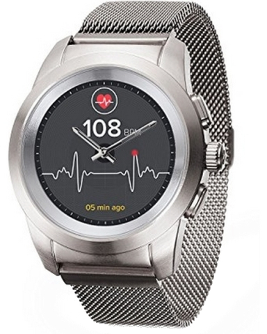MyKronoz Hybridní hodinky ZeTime Elite Brushed Silver Milan - 44 mm