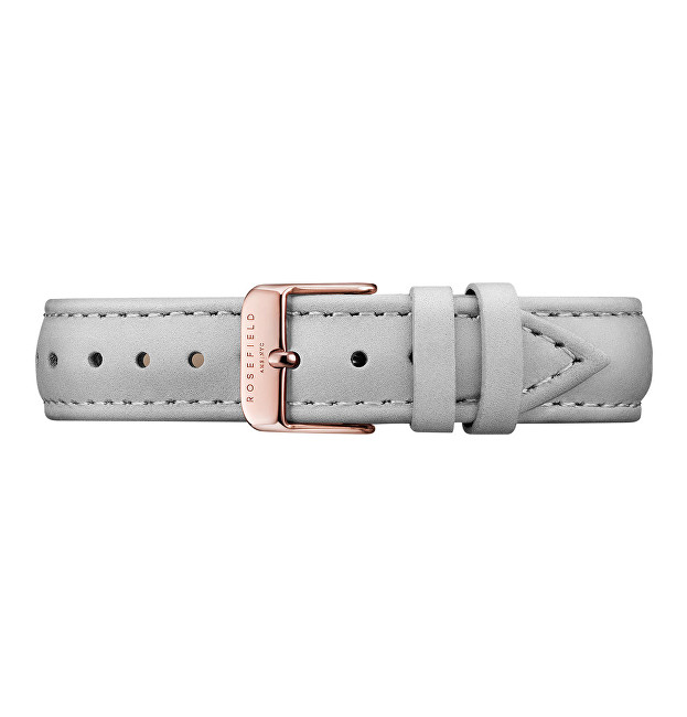 Rosefield Grey Leather Bowery strap Rose gold