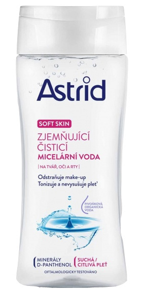 Astrid Zjemňující čisticí micelární voda pro suchou a citlivou pleť Soft Skin 200 ml