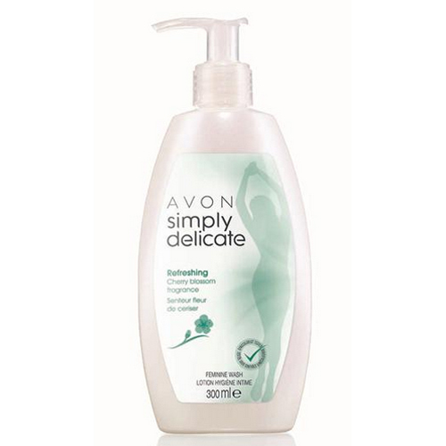 Avon Dámský sprchový gel pro intimní hygienu s vůní třešňového květu Simply Delicate (Refreshing Cherry Blossom Fragrance) 300 ml