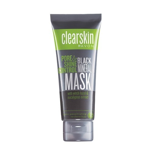 Avon Hluboko čisticí minerální pleťová maska s výtažkem z hamamelu a eukalyptu Clearskin (Black Mineral Mask) 75 ml