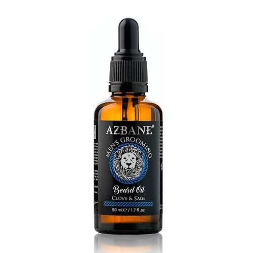 Azbane Pečující olej na vousy s arganovým olejem Hřebíček a šalvěj (Beard Oil) 30 ml