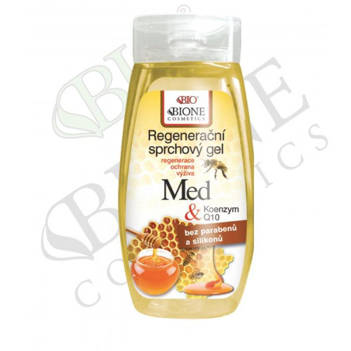 Bione Cosmetics Regenerační sprchový gel Med + Q10 260 ml