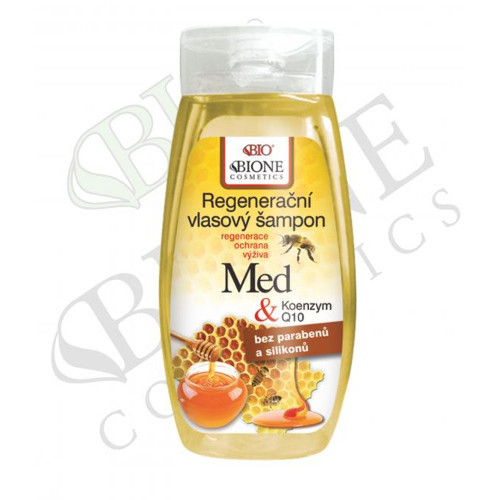 Bione Cosmetics Regenerační vlasový šampon Med + Q10 260 ml
