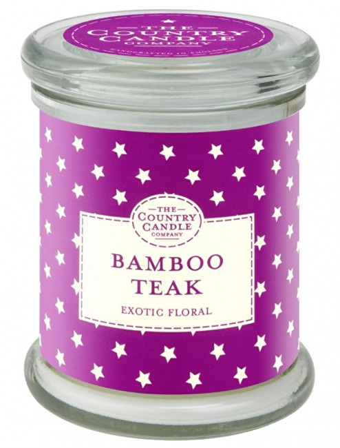 Country Candle Vonná svíčka ve skle s víčkem Bambus a teakové dřevo (Bamboo Teak) 848 g
