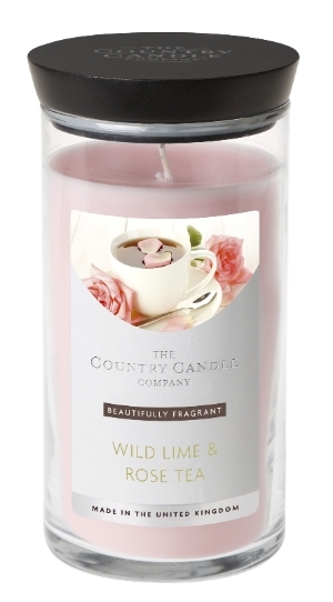 Country Candle Vonná svíčka ve skleněné dóze Limetka a čajová růže (Wild Lime & Rose Tea) 630 g