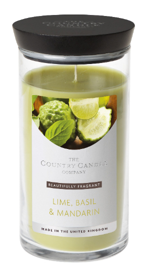 Country Candle Vonná svíčka ve skleněné dóze Limetka, bazalka a mandarinka (Lime, Basil & Mandarin) 630 g