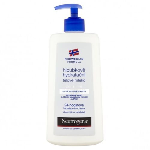 Neutrogena Hloubkově hydratační tělové mléko pro citlivou pokožku 24 H 400 ml