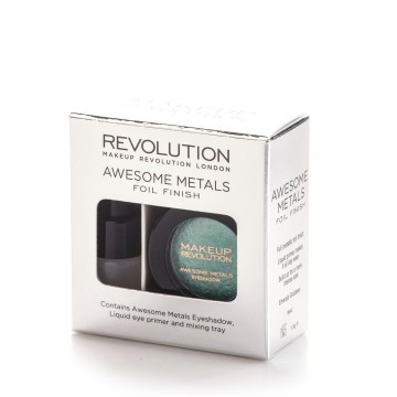 Makeup Revolution Sada na tvorbu metalických stínů Awesome Metal (Foil Finish) 1,5 g Black Diamond