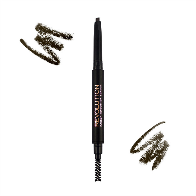 Makeup Revolution Precizní tužka na obočí s kartáčkem (Duo Brow Pencil) Light Brown
