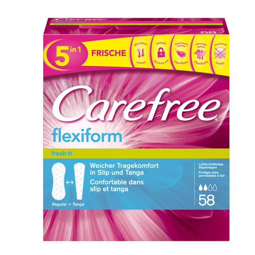 Carefree Slipové vložky Flexiform Fresh 58 ks