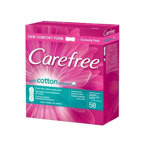 Carefree Slipové vložky s výtažkem z bavlny Cotton 76 ks