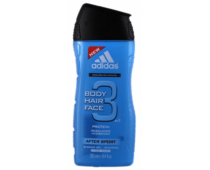 Adidas Sprchový gel a šampon pro muže 3 v 1 Body Hair Face After Sport (Shower Gel & Shampoo) 250 ml
