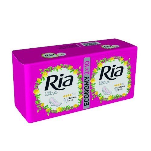 Ria Ultratenké hygienické vložky pro normální a silnější menstruaci Ultra Silk Normal Plus 20 ks Duopack